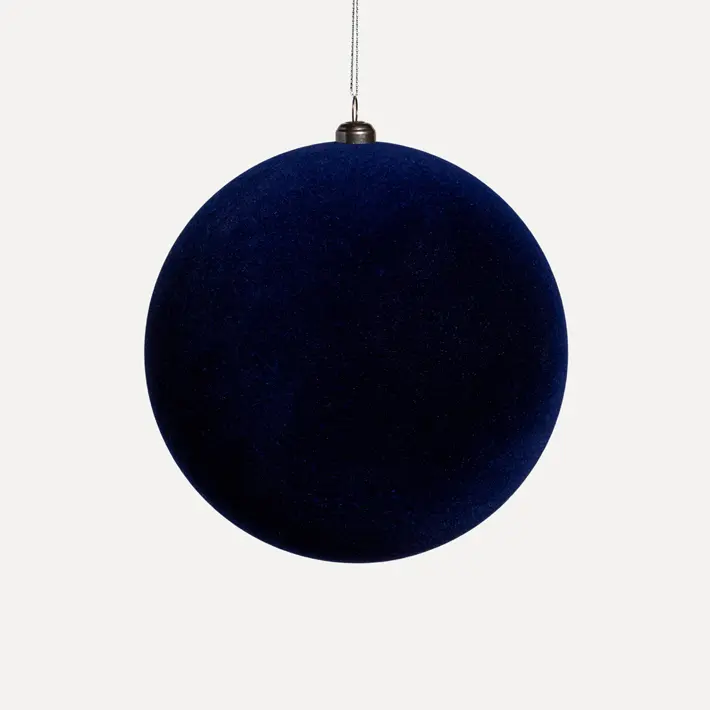 Шар D15 см, пластик, флок, синий