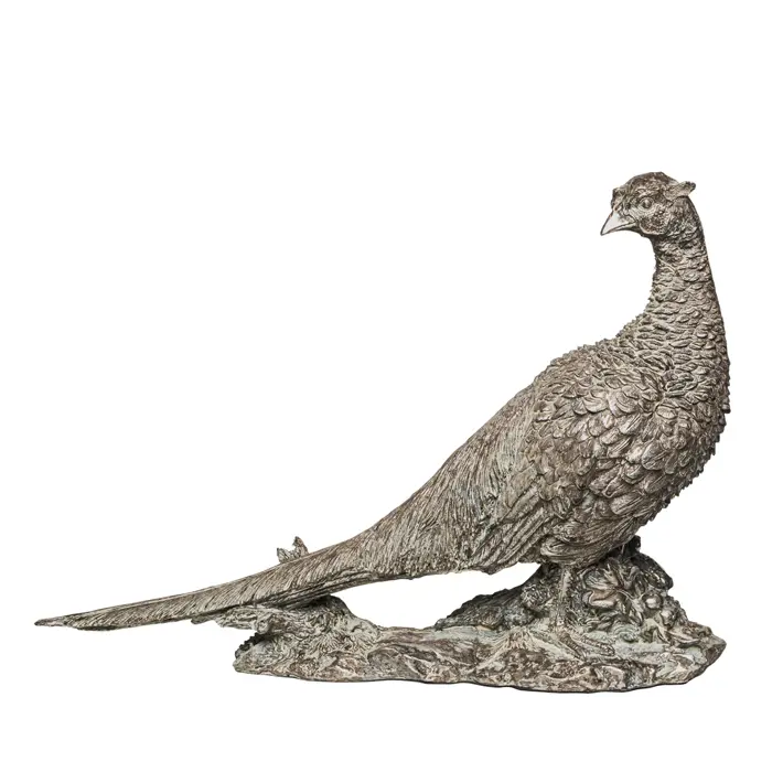Фигура ФАЗАН 40х12х29 см, полирезин, серебряный
