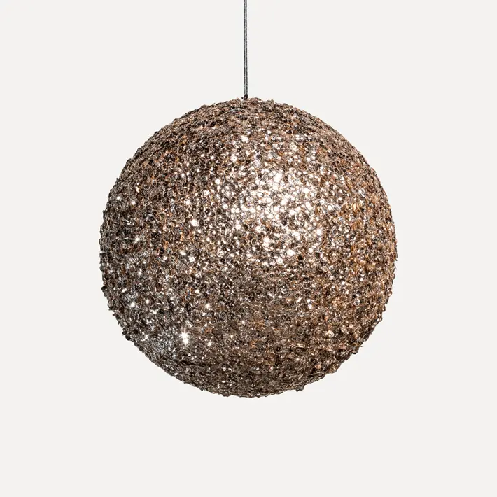 Шар D20 см с пайетками, пенопласт, шампань, АУТЛЕТ