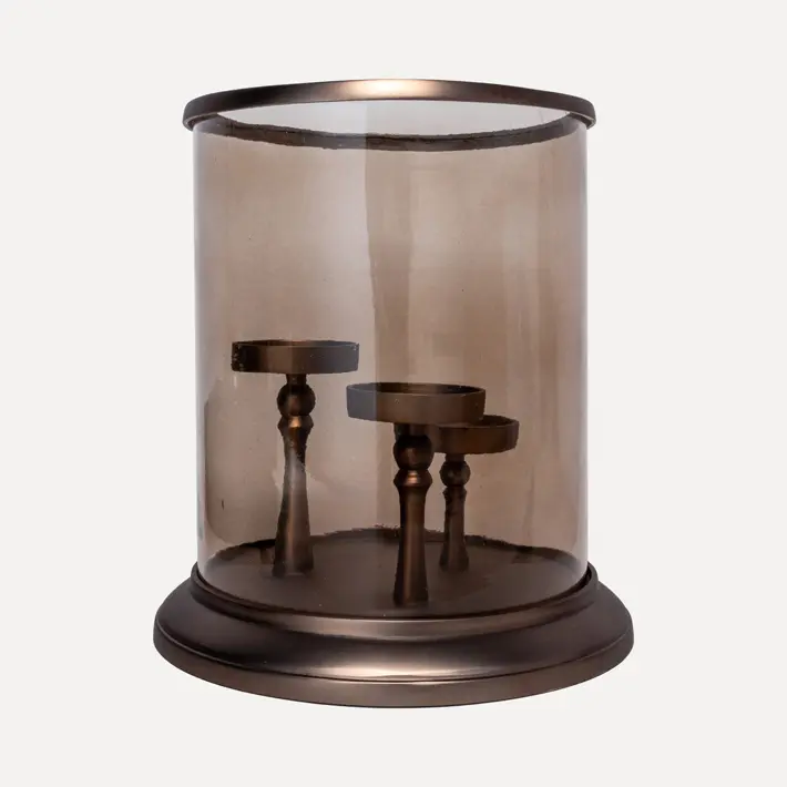 Подсвечник с колбой 32x35 см, металл, бронзовый