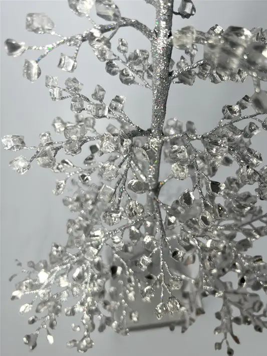 Елка из камней, 33x55 см, стекло, серебряный
