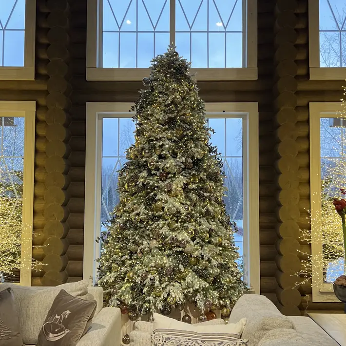 Ель заснеженная с лампочками ВЕРСАЛЬСКАЯ Н270 см, пластик, металл, белый