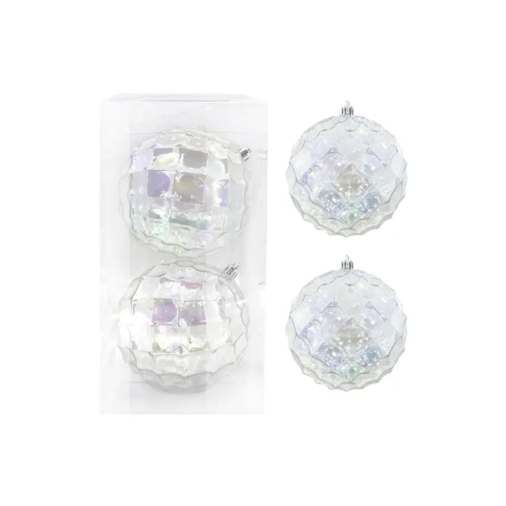 Шары в наборе D12 см, 2шт, пластик, белый, радужный