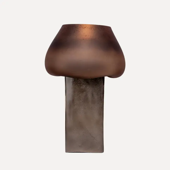 Ваза 37x47 см, стекло, металл, бронзовый