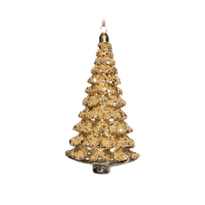 Подвес ЕЛКА H19 см, стекло, золотой