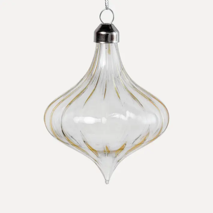 Подвес ЛУКОВИЦА 8x9 см, стекло, прозрачный, бежевый