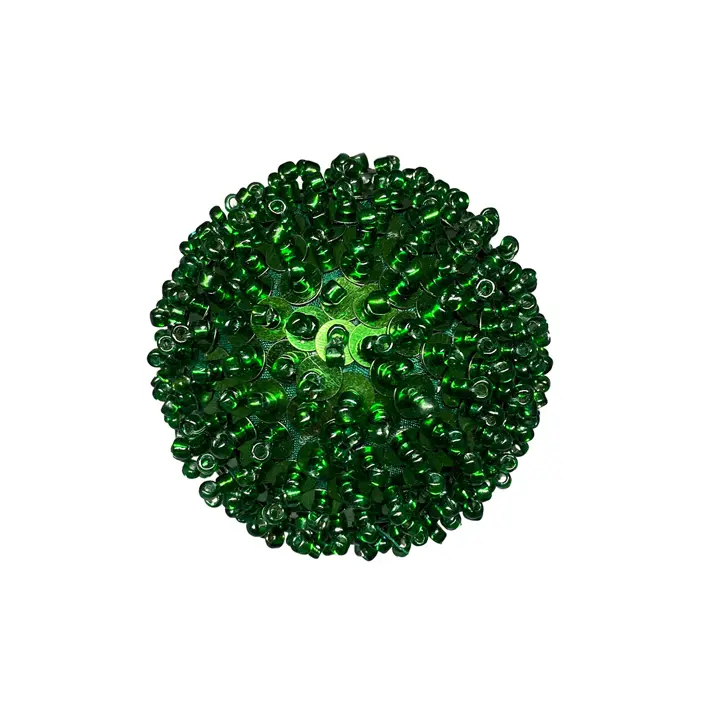 Шар из бисера D8 см, стекло, пластик, зелёный