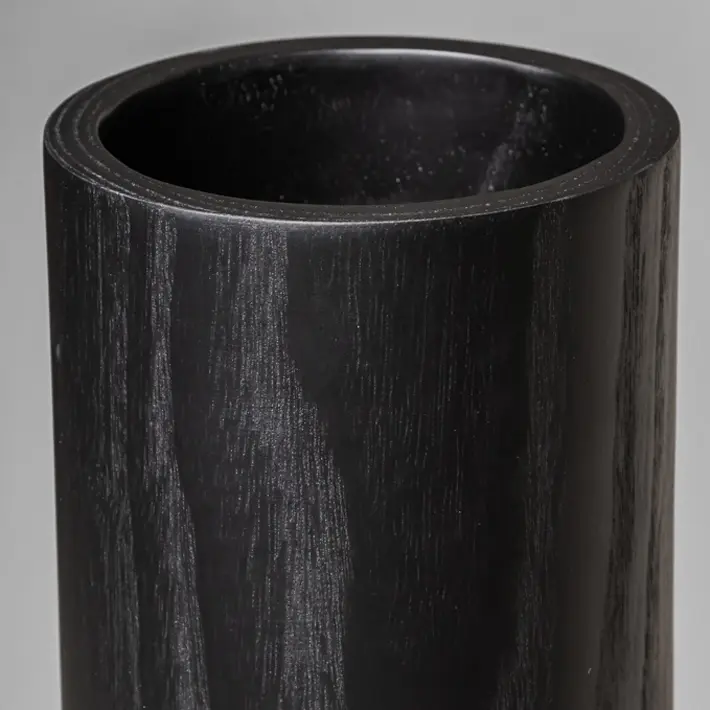 Ваза 20х70 см, дерево, черный, золотой