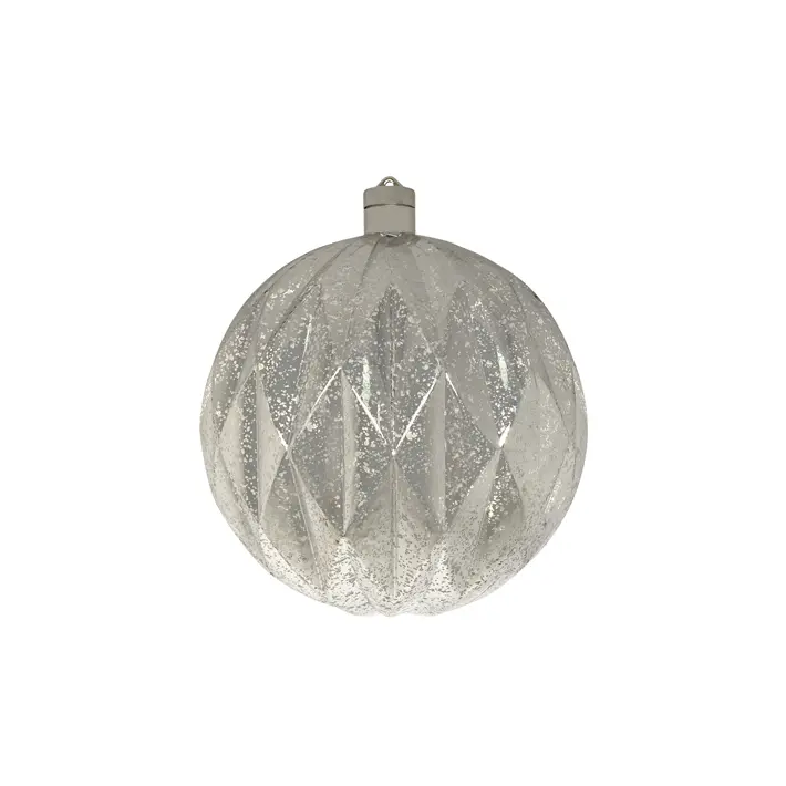 Шар LED D20 см, пластик, серебряный