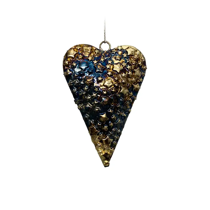 Подвес СЕРДЦЕ 9х13 см, металл, золотой