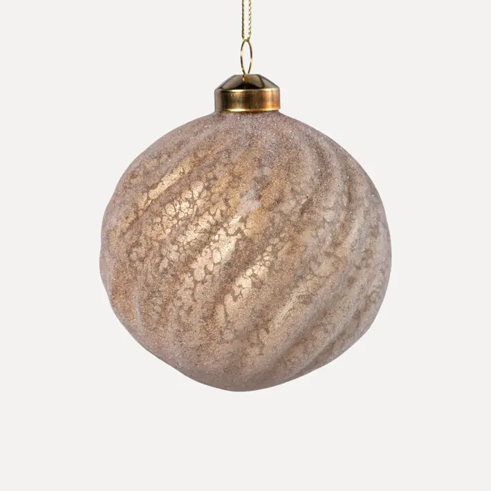 Шар D8 см, стекло, шампань