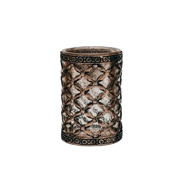 Подсвечник 8х12 см, стекло, бронзовый