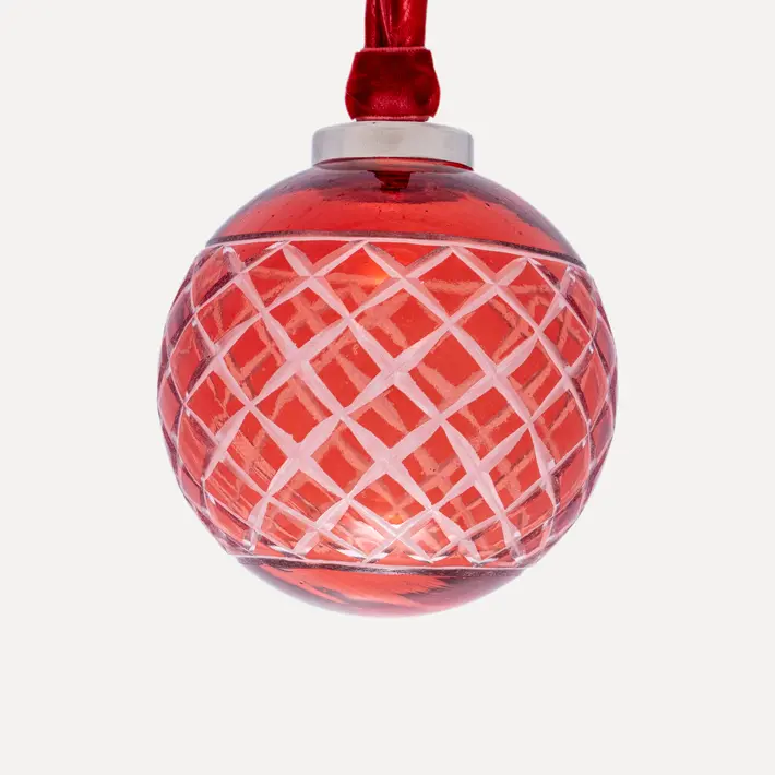 Шар D10 см, стекло, красный