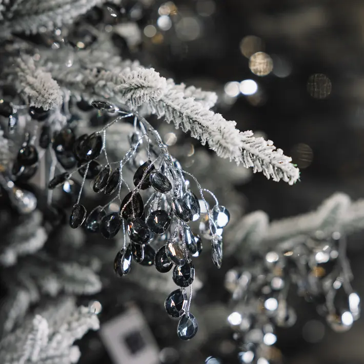 Подвес ВЕТКА L15 см из кристаллов, акрил, темно-серебряный