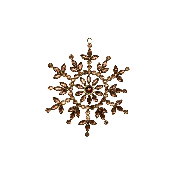 Подвес СНЕЖИНКА D14 см, металл, акрил, бордовый