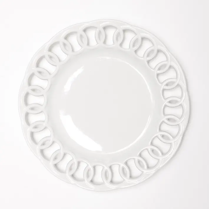 Комплект тарелок, 20 см, 4 шт, фарфор, белый