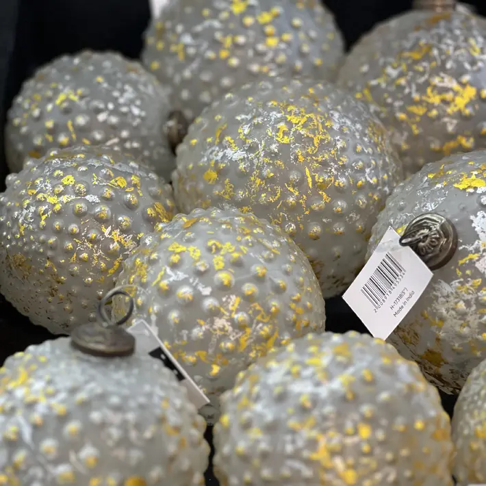 Шар D12 см, стекло, белый