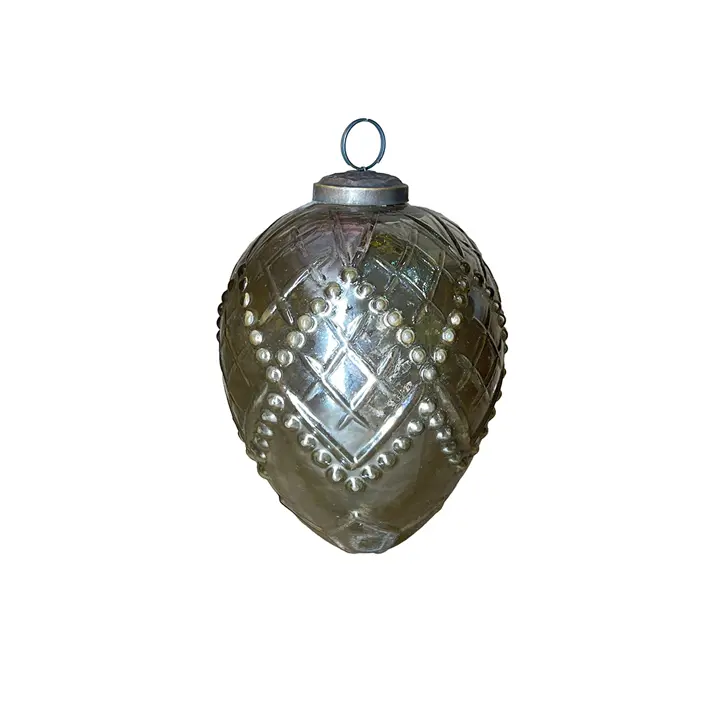 Подвес ЯЙЦО H12 см, стекло, серо-коричневый