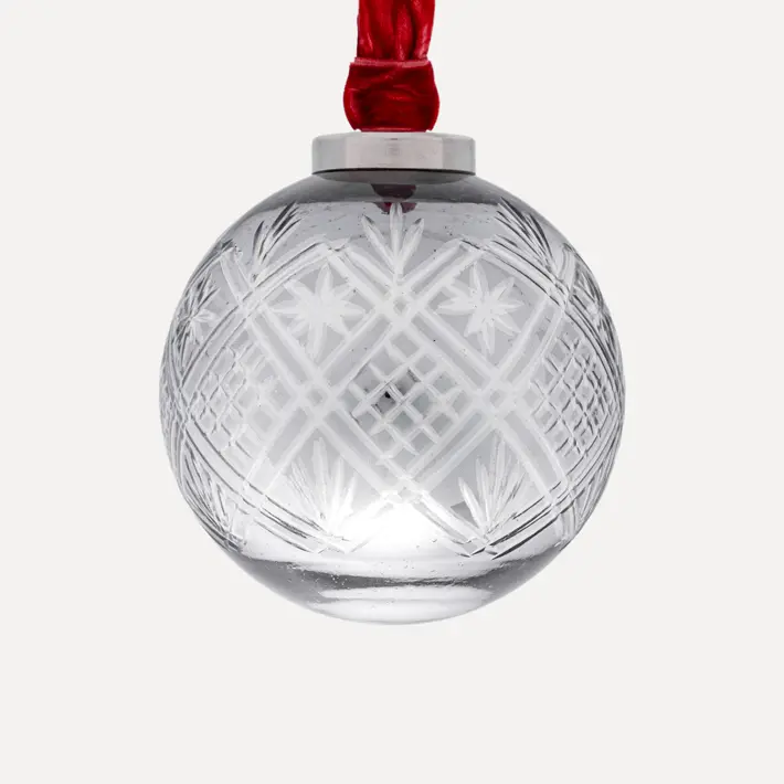 Шар D10 см, стекло, серебряный