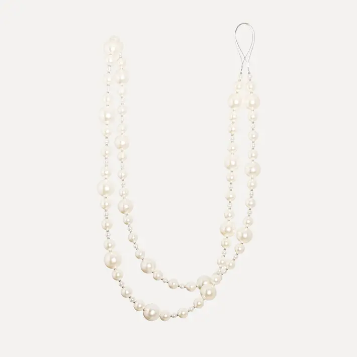 Гирлянда из бус L180 см, белый, пластик