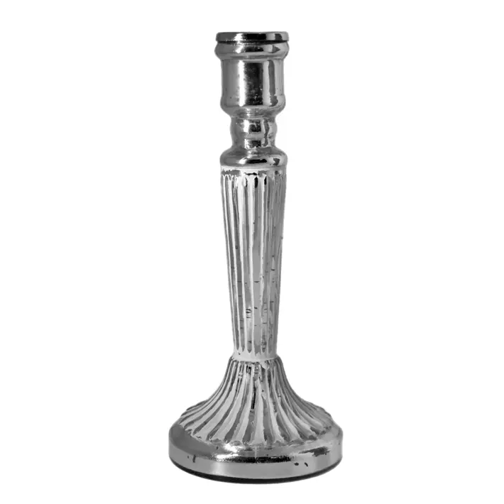 Подсвечник серебро с белым, 22см