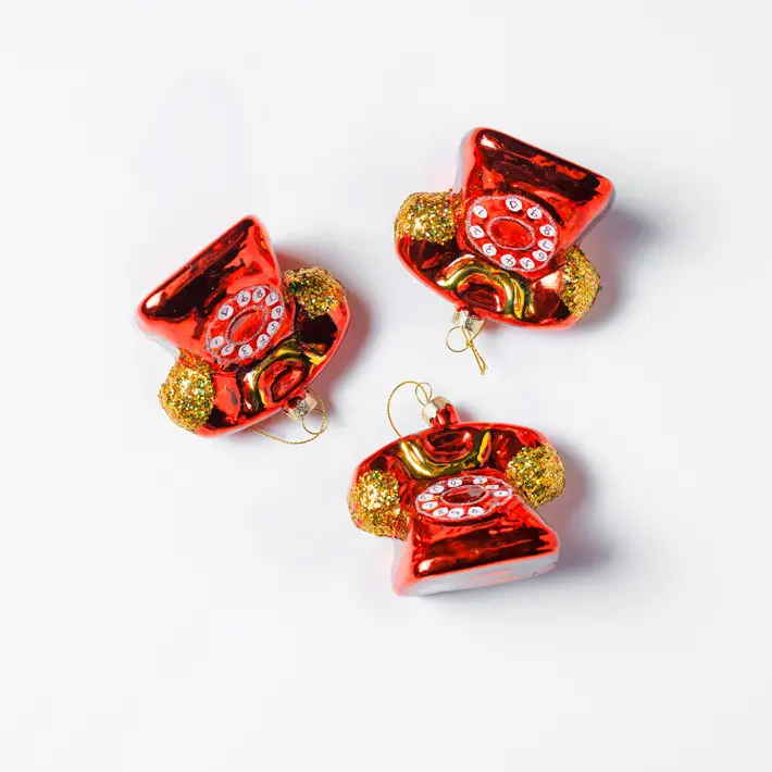 Подвес ТЕЛЕФОН 9х8х8 см, стекло, красный