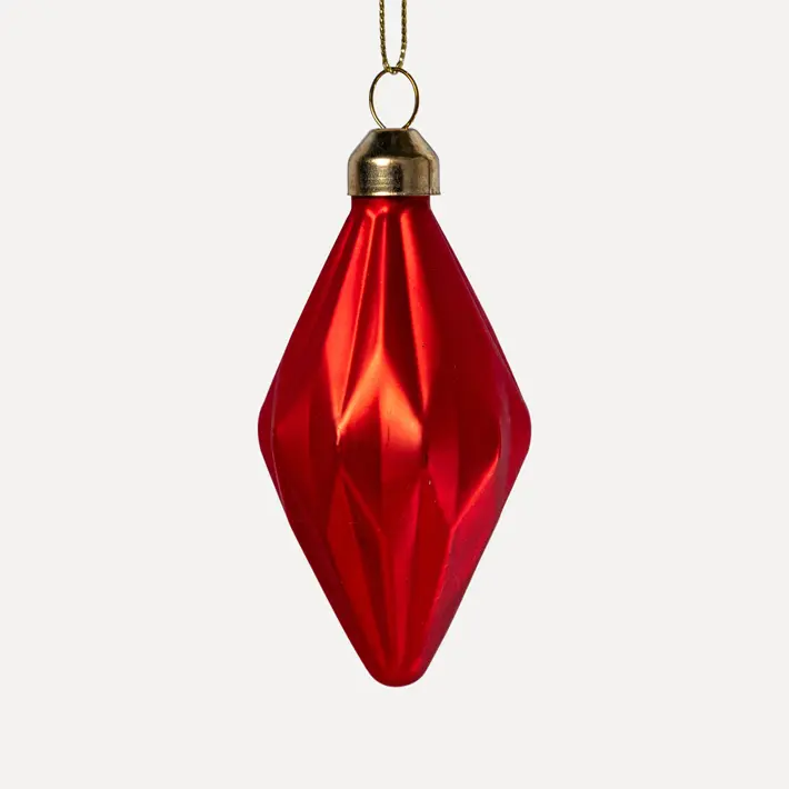 Подвес МИНДАЛЬ 5x10 см, стекло, красный