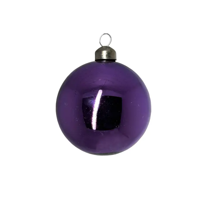 Шар D8 см, стекло, фиолетовый