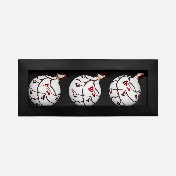 Шары в наборе D10 см, 3шт, стекло, белый