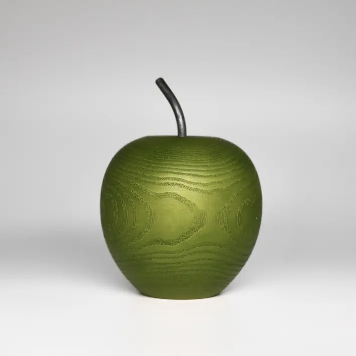 Фигура ЯБЛОКО 9х12 см, дерево, зеленый