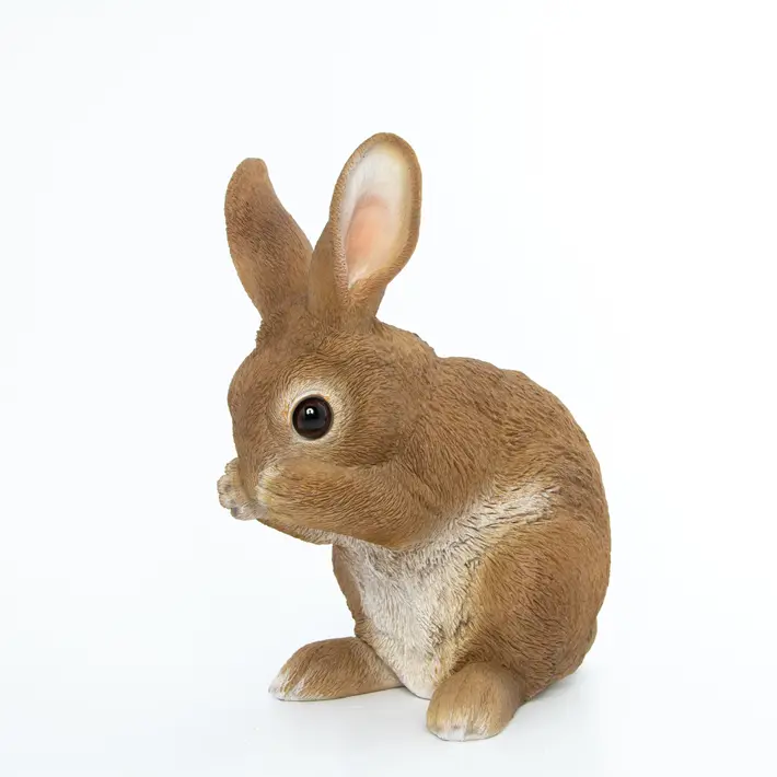 Фигура ЗАЯЦ 20х14х24 см, полирезин, рыжий
