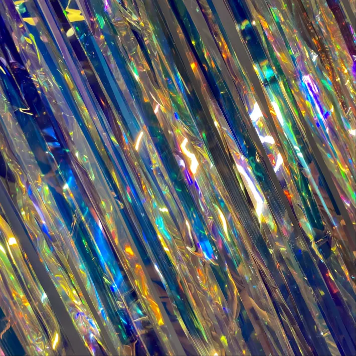 Новогодний дождик глянцевый 200х100 см, полипропилен, радужный