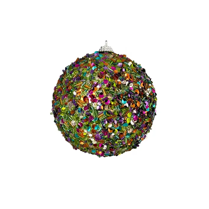 Шар с пайетками D10 см, пластик, мультиколор