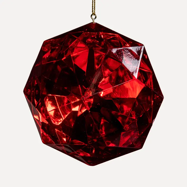 Подвес КРИСТАЛЛ 9x10 см, пластик, красный