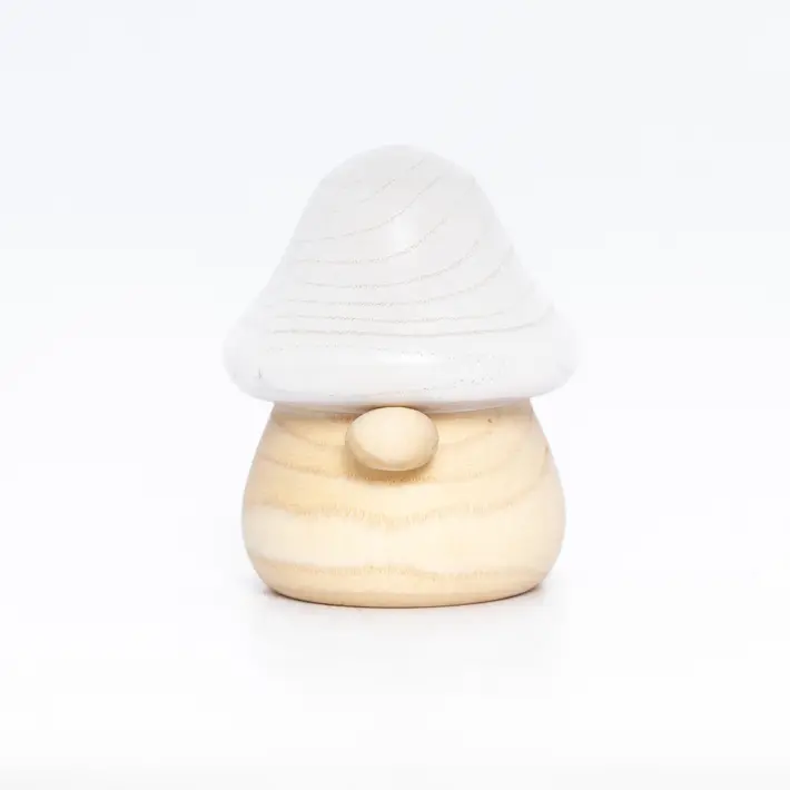 Фигура ГРИБ 6х8 см, дерево, белый, бежевый