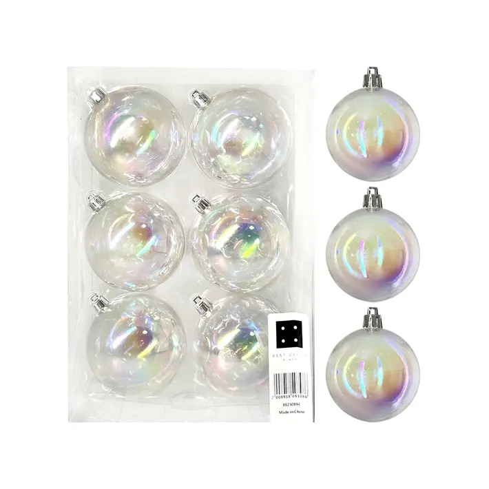 Шары в наборе D8 см, 6 шт, пластик, радужный