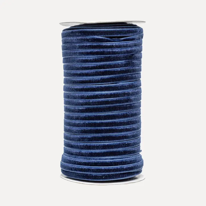 Бархатная лента, W 2 см, L 91,4 м, синий