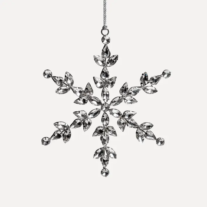 Подвес СНЕЖИНКА с кристаллами D15 см, стекло, металл, серебряный