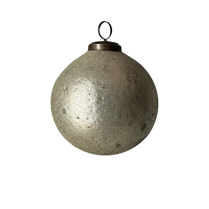 Шар D10 см, стекло, серебряный