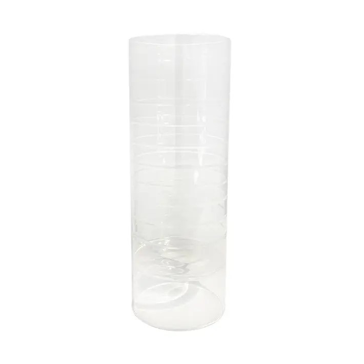 Ваза с горизонтальным узором H25 см, стекло, прозрачный