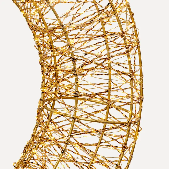 Венок LED D65 см, металл, золотой