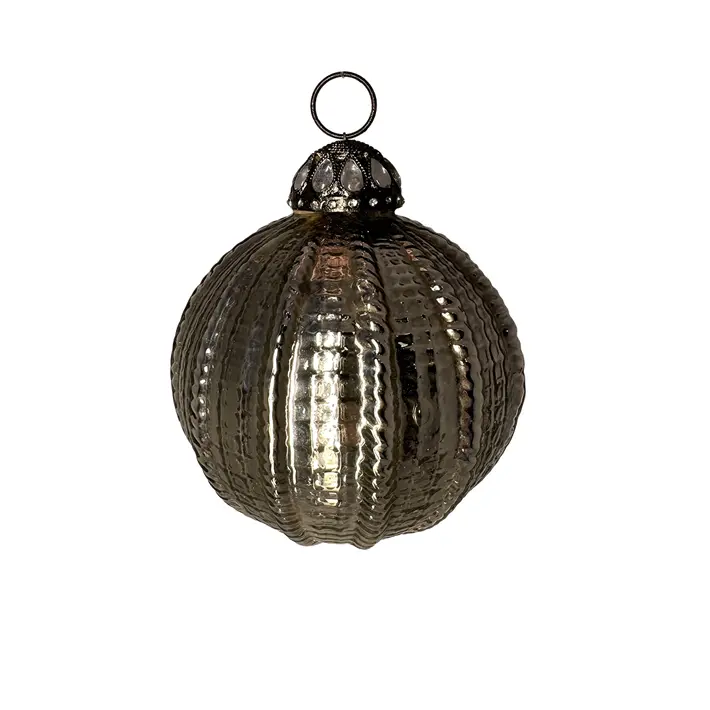 Шар D10 см, стекло, серебряный