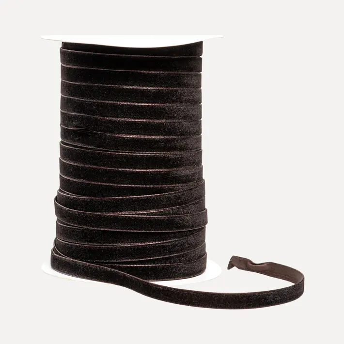 Бархатная лента, W 1 см, L 91,4 м, коричневый