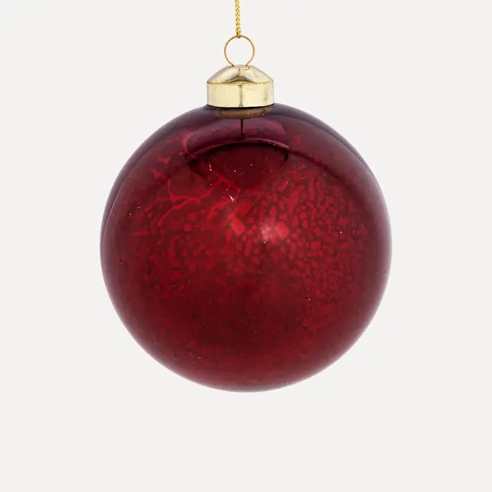 Шар D10 см, стекло, темно-красный