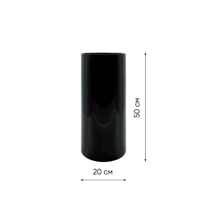 Ваза 20х50 см, поликарбонат, чёрный