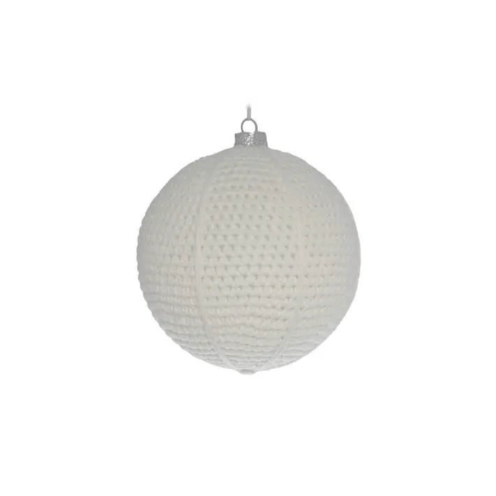 Шар ручной работы #1 D10 см, текстиль, белый