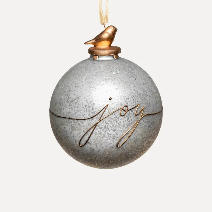 Шар D15 см, стекло, серый