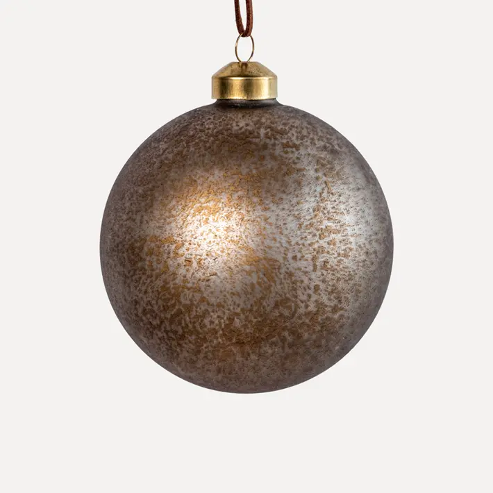 Шар D10 см, стекло, коричневый
