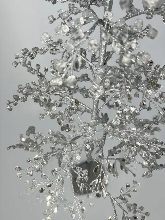 Елка из камней, 45x76 см, стекло, серебряный