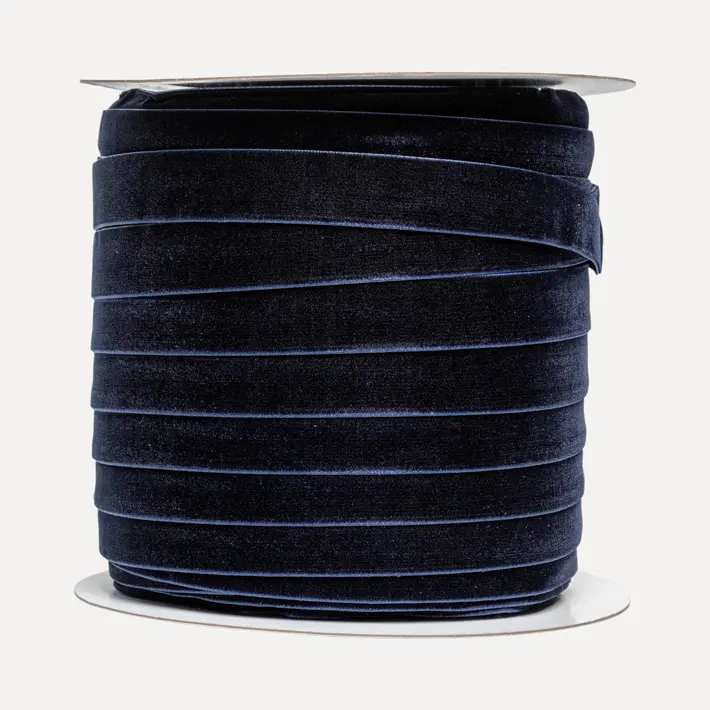 Бархатная лента, W 2 см, L 91,4 м, Темно-синий